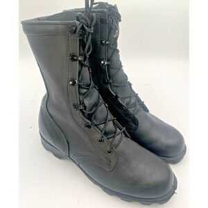 2003 Ro-Search Black Leather Military Combat/Jump Boots Size 6W  9-03 7-Eyelets
